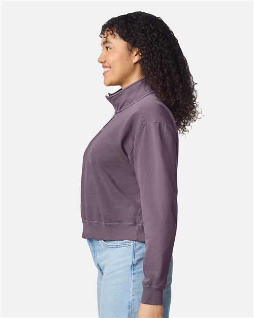 Comfort Colors Women's Garment-Dyed Mid-Length Quarter-Zip Sweatshirt 1580L