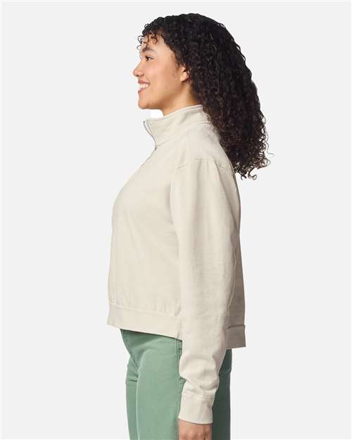 Comfort Colors Women's Garment-Dyed Mid-Length Quarter-Zip Sweatshirt 1580L