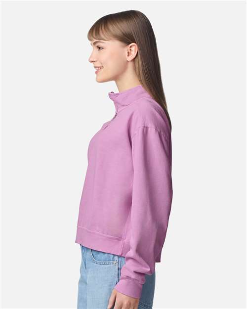 Comfort Colors Women's Garment-Dyed Mid-Length Quarter-Zip Sweatshirt 1580L