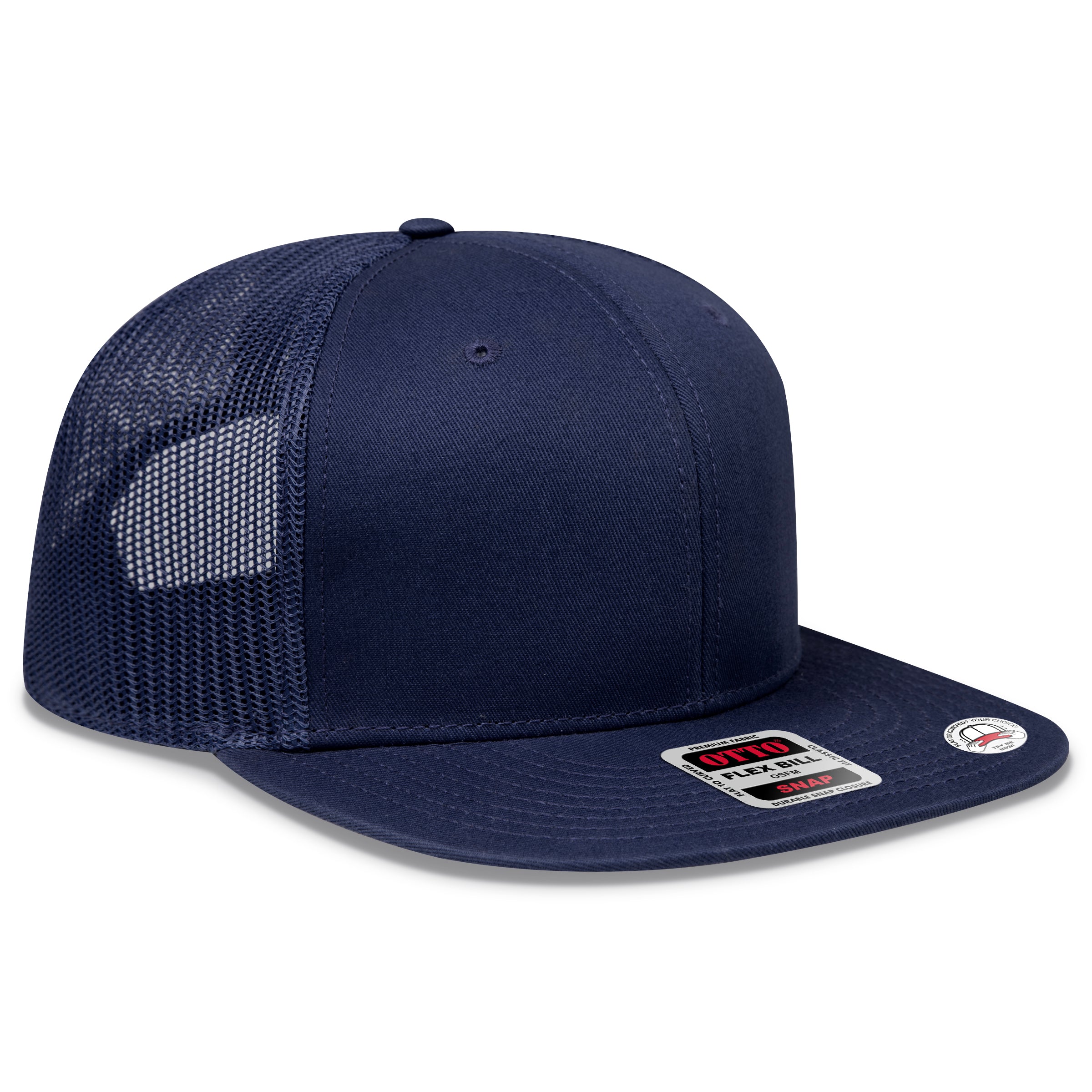 OTTO CAP® OTTO SNAP 6 Panel Pro Style Mesh Back Trucker Snapback Hat