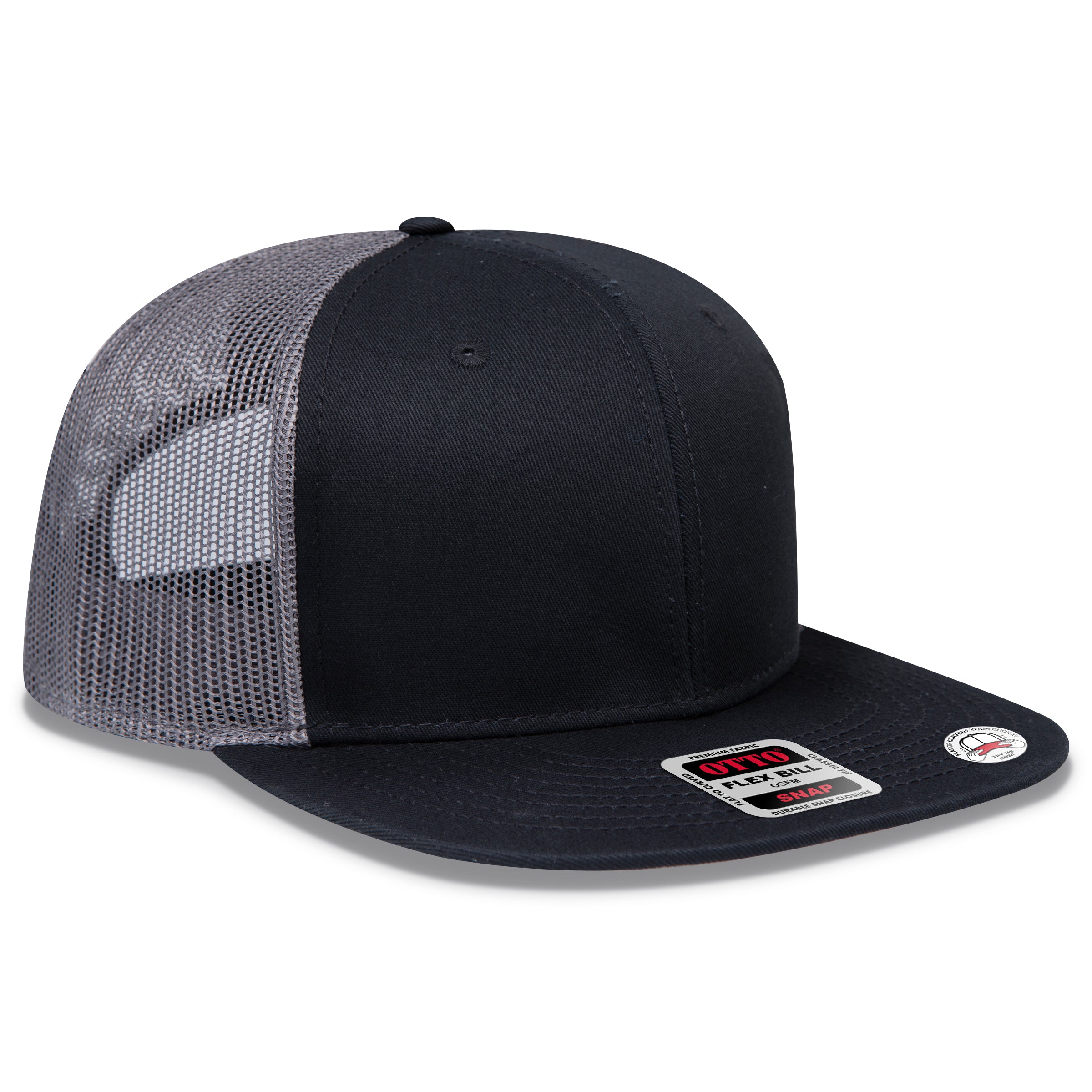 OTTO CAP® OTTO SNAP 6 Panel Pro Style Mesh Back Trucker Snapback Hat