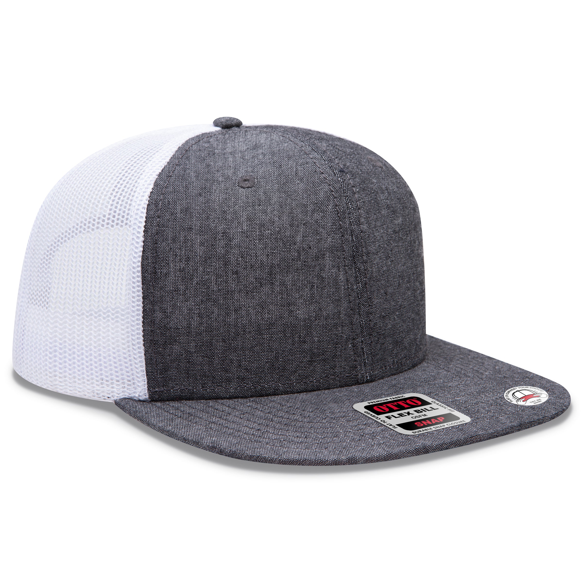 OTTO CAP® OTTO SNAP 6 Panel Pro Style Mesh Back Trucker Snapback Hat