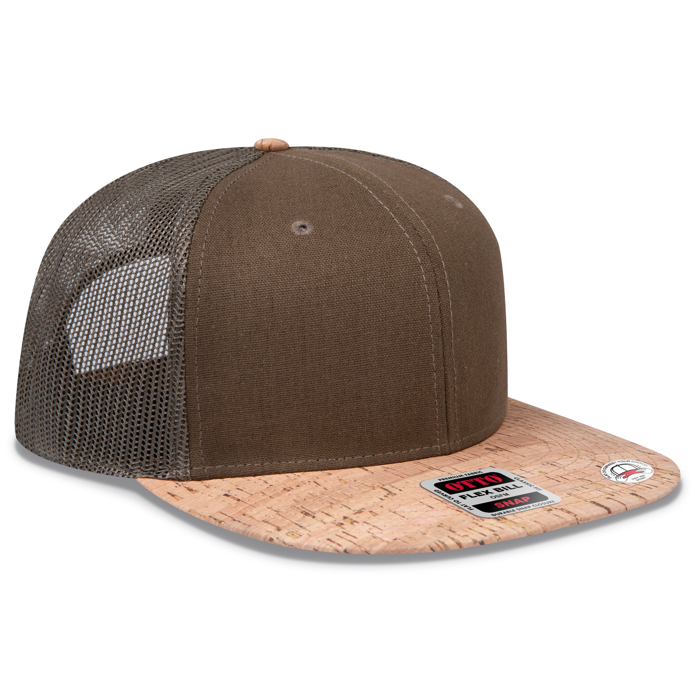 OTTO CAP® OTTO SNAP 6 Panel Pro Style Mesh Back Trucker Snapback Hat